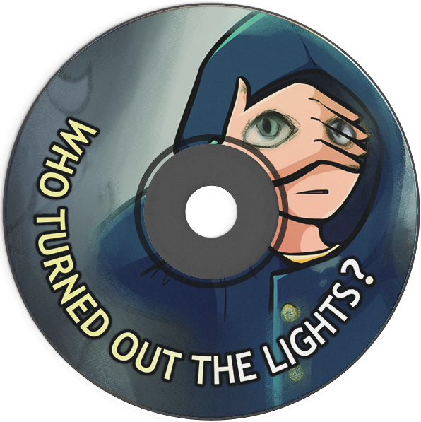 Cover art of Who Turned Out The Lights CD showing a person in a hoody with her hand across her eyes but with eyes tattooed on her hand